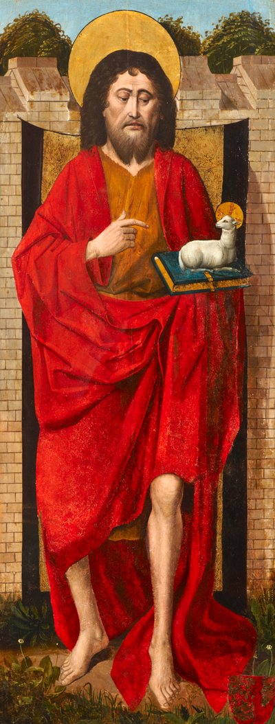 Sint Jan de Doper, buitenpaneel van de Weston-drieluik, ca. 1480 door Rogier van der Weyden